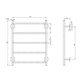 Phoenix Radii Towel Ladder 550 x 740mm Square Plate - Brushed Nickel